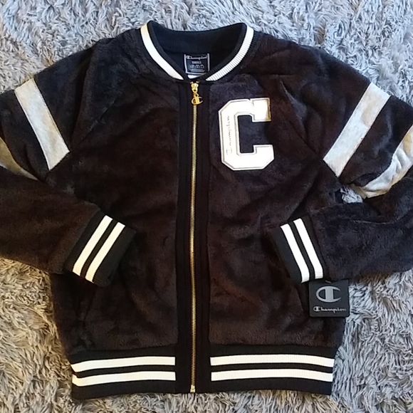 Champion Super Fleece Faux Fur Letterman - Picture 3 of 8